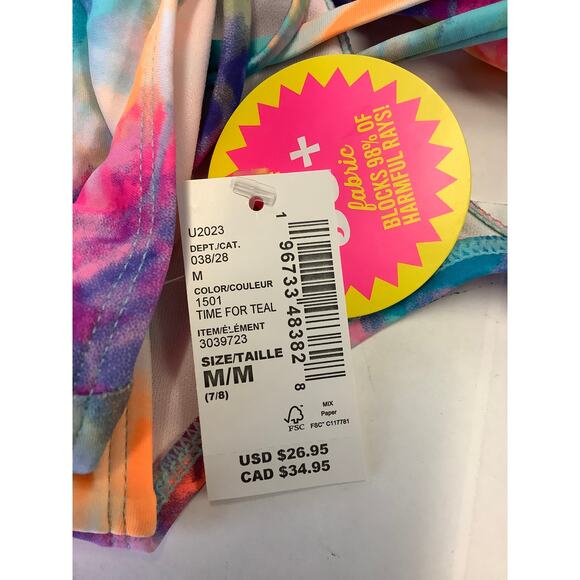 The Childrens Place Girl's Medium Tie Dye Tankini Two Piece Swimsuit Beach C22-4 - Picture 8 of 8